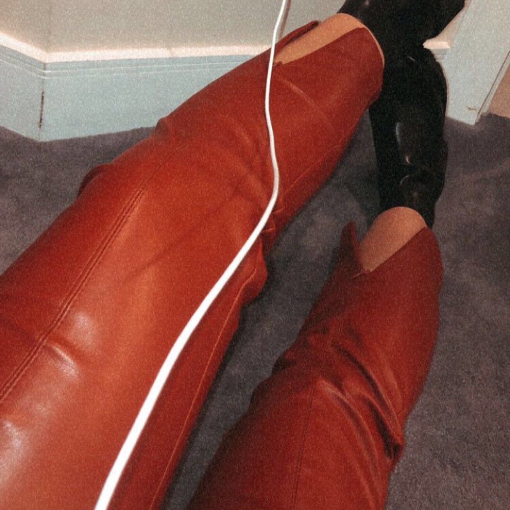 Red leather pants